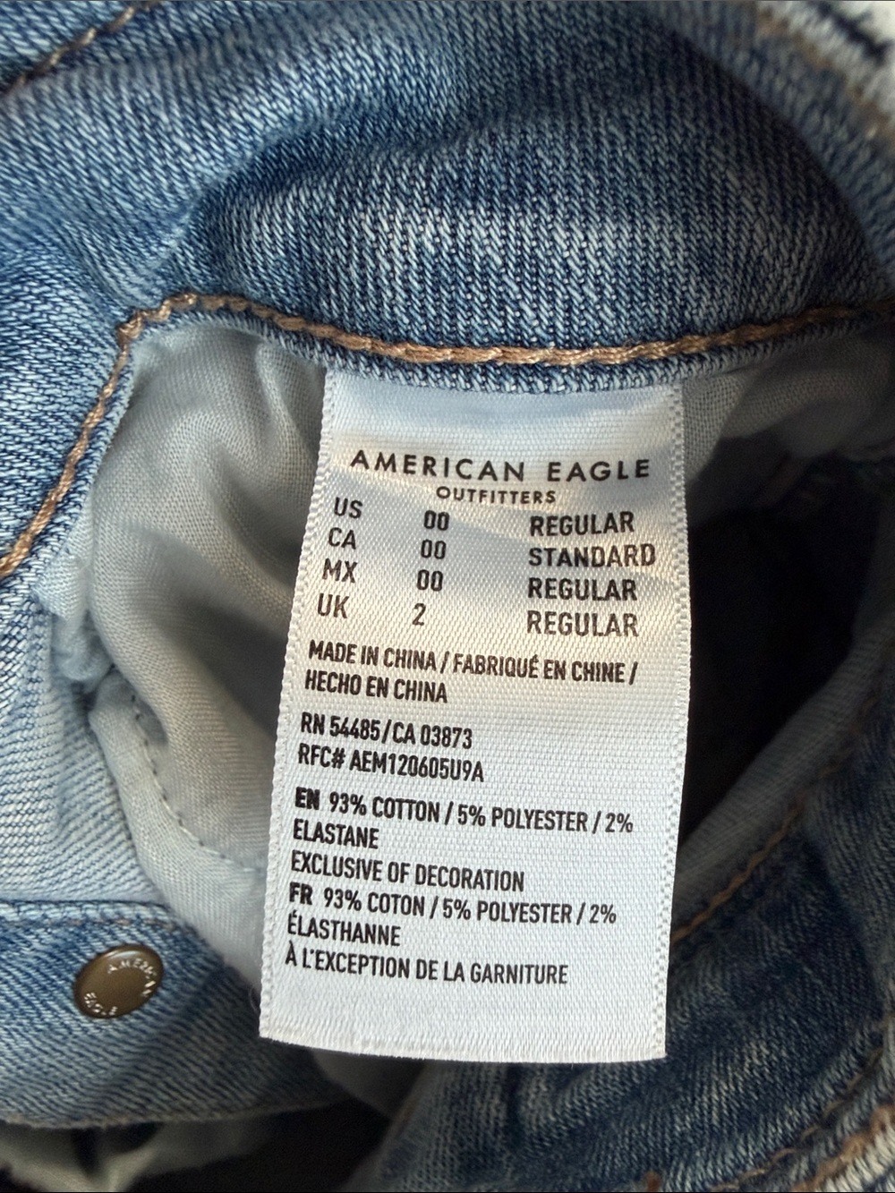 American Eagle Outfitters Light Wash Denim Jean Skirt Size 00 - Picture 6 of 6